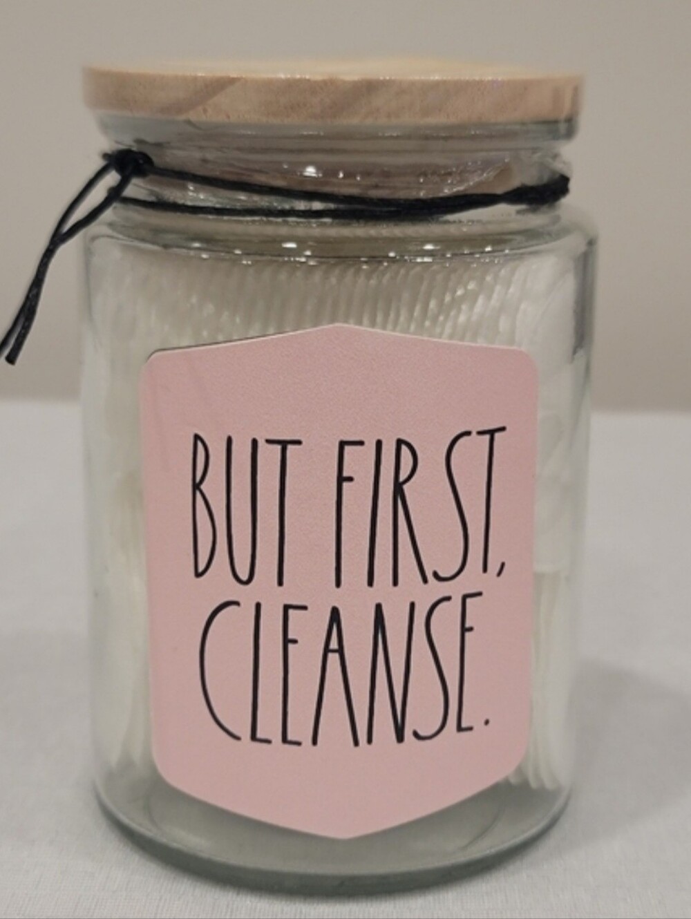 NWT But First Cleanse Rae Dunn Jar with 60 Cotton Rounds